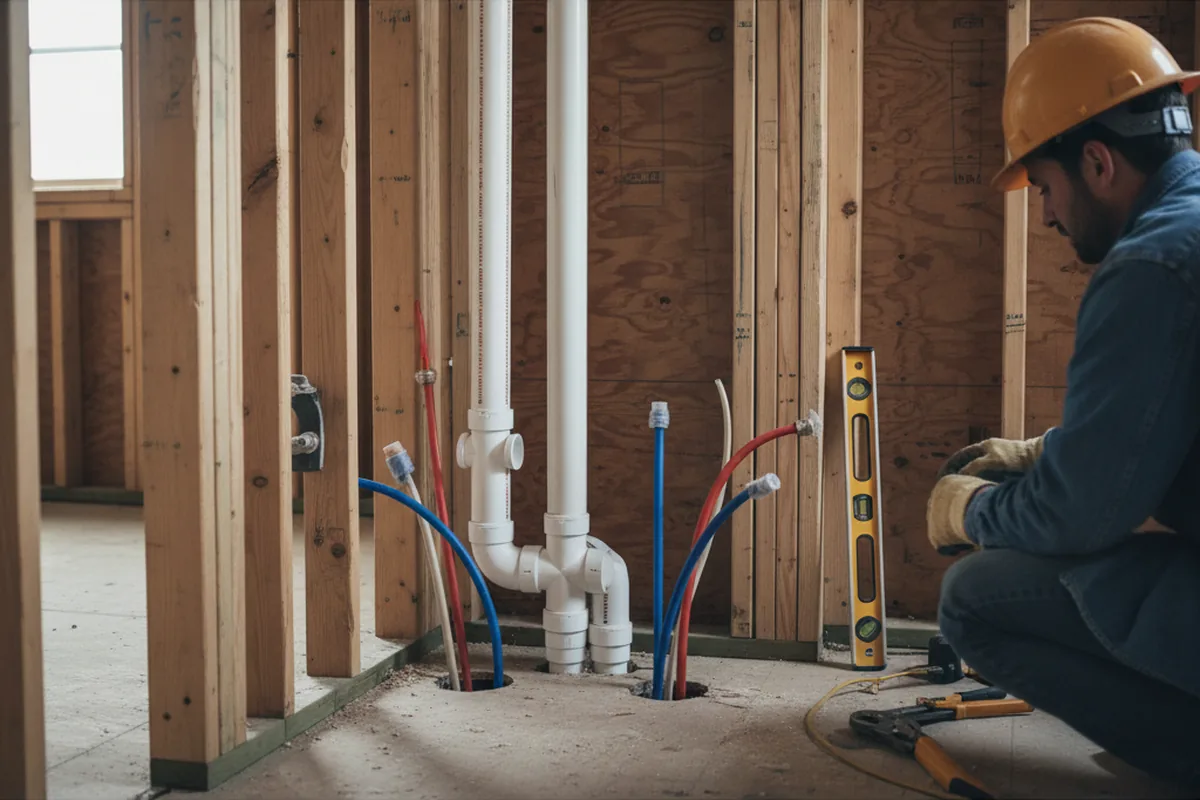 Drain and supply rough-in during Garbage Disposal Repair in Point Lookout